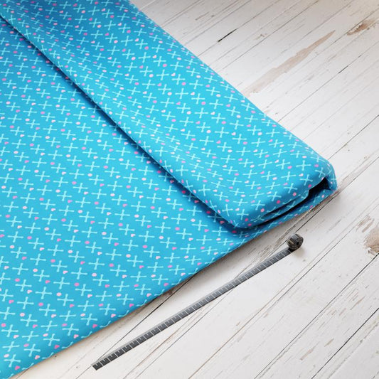 Baumwollsatin: Pferdedecke - perfekt für Schultüten, Accessoires zur Einschulung - Pferd, Horse, Stute, Kreuze, Muster, Reiter