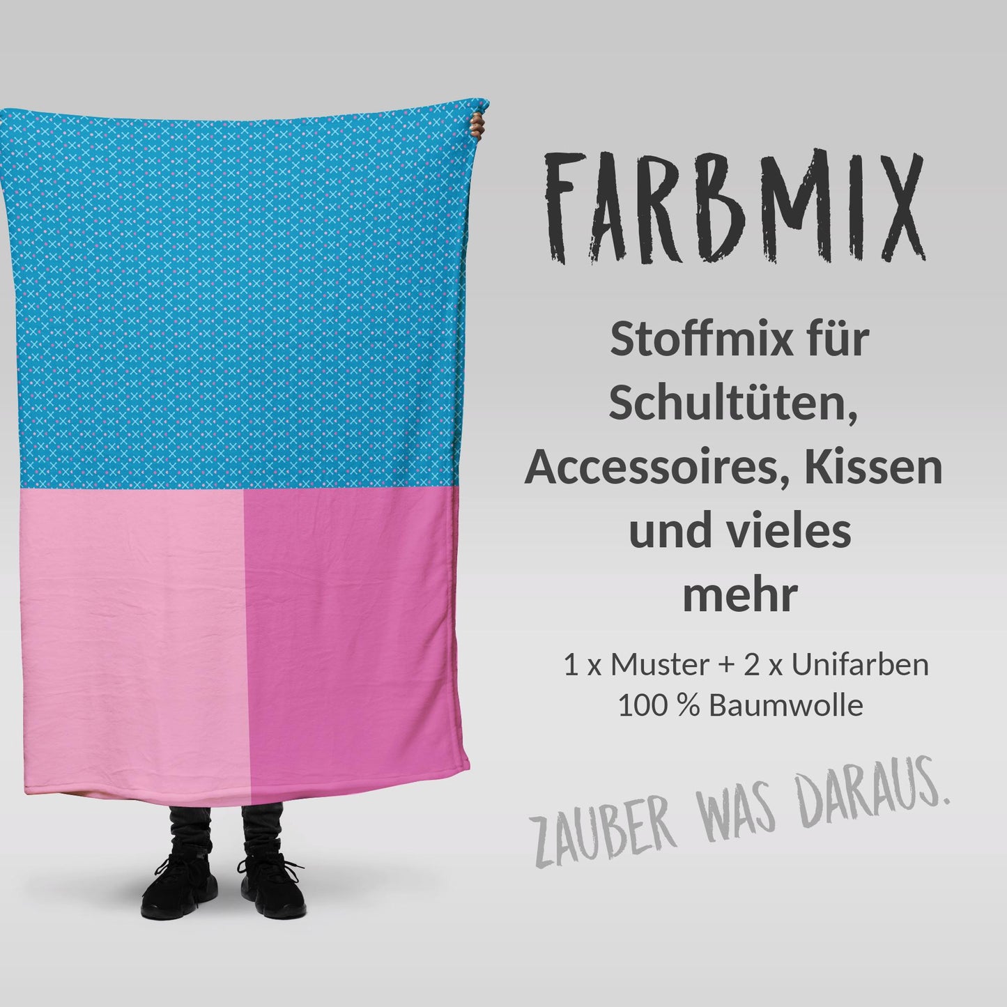 Stoffmix PANEL: Pferdedecke (97 cm x 150 cm) - perfekt für Schultüten & Accessoires zur Einschulung | Pferd, Horse, Stute, Kreuze, Reiter
