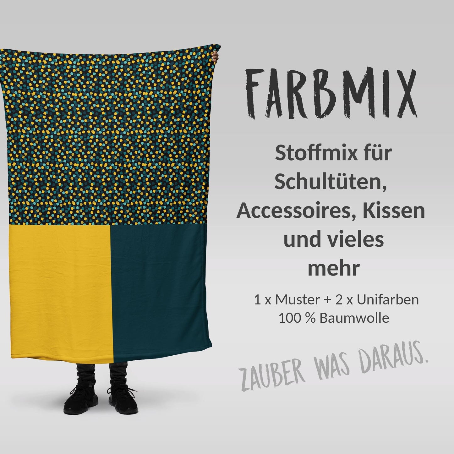 Stoffmix PANEL: Flugsaurier (97 cm x 150 cm) - perfekt für Schultüten & Accessoires zur Einschulung | T-Rex, Dinos, Wilde Tiere, Dschungel