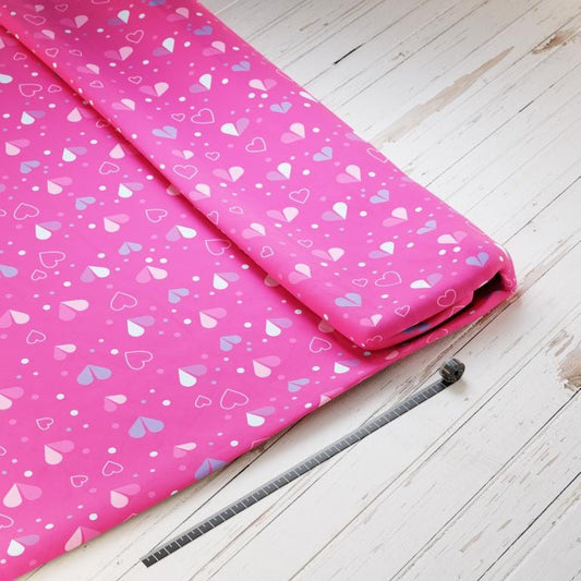 Baumwollsatin: Herzenohren Pink - perfekt für Schultüten, Accessoires zur Einschulung - Herz, Pink, Hase, Liebe