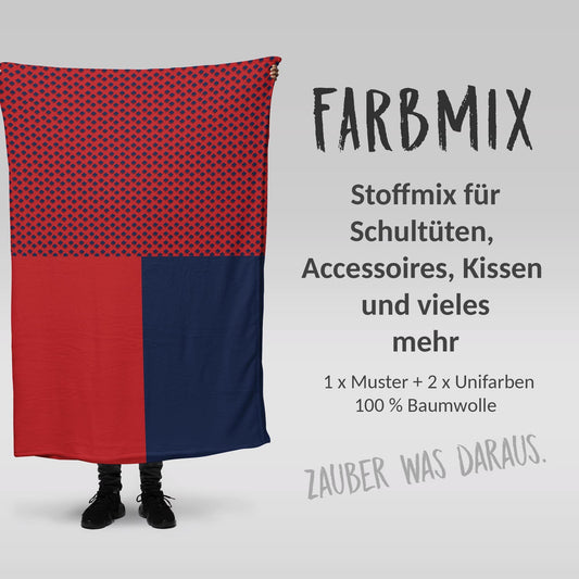 Stoffmix PANEL: Fußballstar (97 cm x 150 cm) - perfekt für Schultüten & Accessoires zur Einschulung | Fussball, Tor, Sport, Soccer