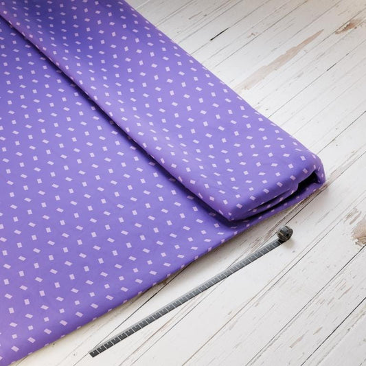 Baumwollsatin: Lila Ecken - perfekt für Schultüten, Accessoires zur Einschulung - Konfetti, Purple, Rechtecke, Muster