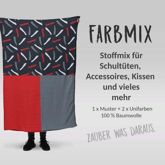 Stoffmix PANEL: Rennfieber (97 cm x 150 cm) - perfekt für Schultüten & Accessoires zur Einschulung | LKW, Rennauto, Racing, Sportauto