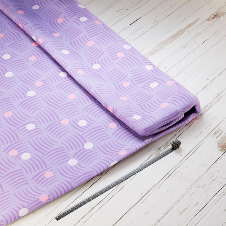 Baumwollsatin: Lavendelfelder - perfekt für Schultüten, Accessoires zur Einschulung - Pferd, Katze, Hund, Pony, Bauernhof