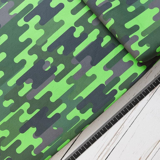 Baumwollsatin: Black Jungle - perfekt für Schultüten, Accessoires zur Einschulung - Dschungel, Wald, Tiger, Löwe, Panther