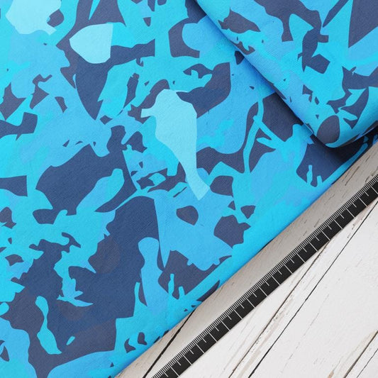 Baumwollsatin: Blue Ocean - perfekt für Schultüten, Accessoires zur Einschulung - Meer, Ozean, Unterwasser