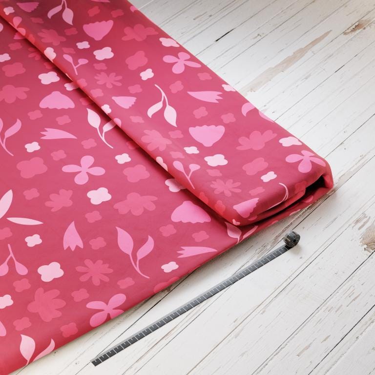 Baumwollsatin: Beerenblumen - perfekt für Schultüten, Accessoires zur Einschulung - Pferd, Pony, Freunde