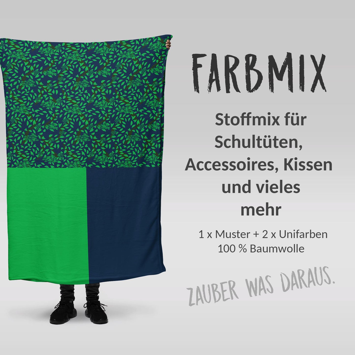 Stoffmix PANEL: Waldschuppen (97 cm x 150 cm) - perfekt für Schultüten & Accessoires zur Einschulung | Dino, Lava, Drache, T-Rex, Wald