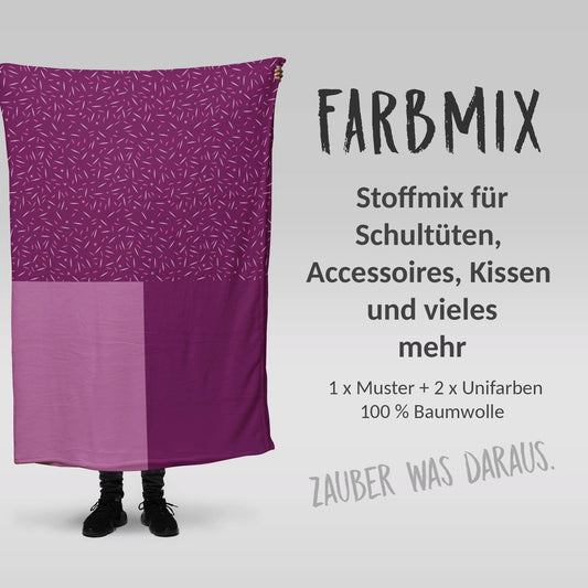 Stoffmix PANEL: Zaubernacht (97 cm x 150 cm) - perfekt für Schultüten & Accessoires zur Einschulung | Fee, Elfen, Einhorn, Magie, Zauberer