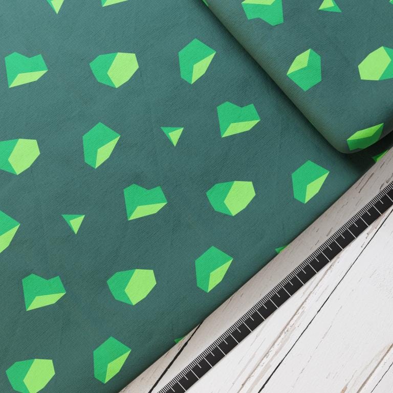 Baumwollsatin: Kristallgrün - perfekt für Schultüten, Accessoires zur Einschulung - Dino, T-Rex, Tyrannosaurus, Saurier