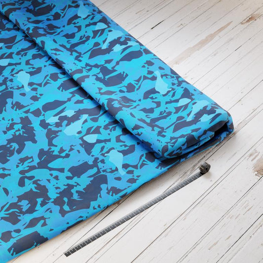 Baumwollsatin: Blue Ocean - perfekt für Schultüten, Accessoires zur Einschulung - Meer, Ozean, Unterwasser