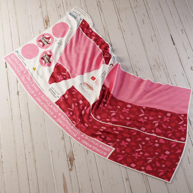 Schultüten Nähset - Muster + Unifarben: Beerenblumen - Baumwoll-Panel zum selber nähen - 70 cm oder 85 cm