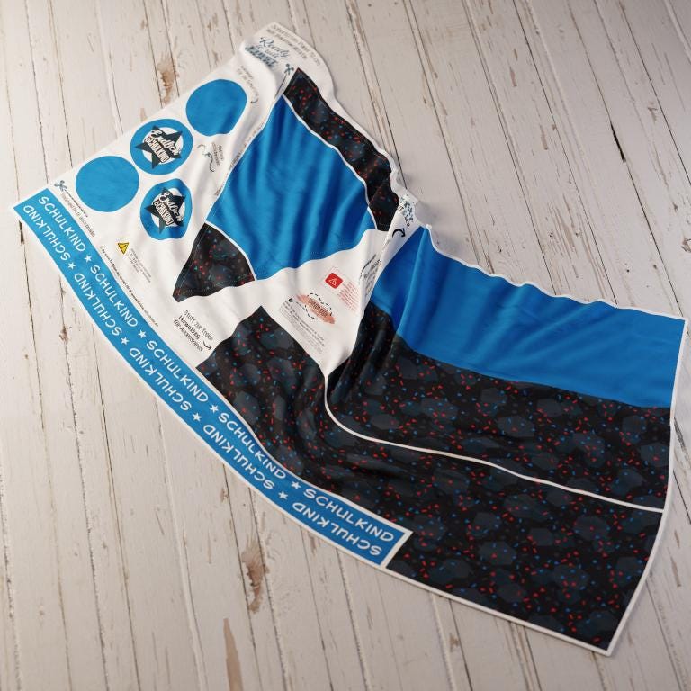 Schultüten Nähset - Muster + Unifarben: Rotblaues Feld - Baumwoll-Panel zum selber nähen - 70 cm oder 85 cm