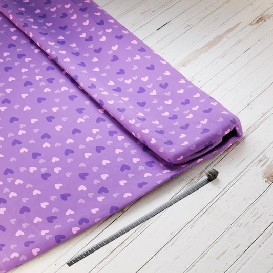 Baumwollsatin: Ponyliebe - perfekt für Schultüten, Accessoires zur Einschulung - Pferde, Herzen, Lila, Pony, Pferdeliebe