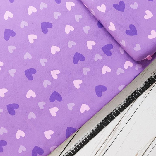 Baumwollsatin: Ponyliebe - perfekt für Schultüten, Accessoires zur Einschulung - Pferde, Herzen, Lila, Pony, Pferdeliebe