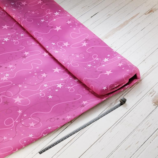 Baumwollsatin: Sternenfreunde - perfekt für Schultüten, Accessoires zur Einschulung - Einhorn, Sterne, Pferd, Pink, Pony, Pferdeliebe