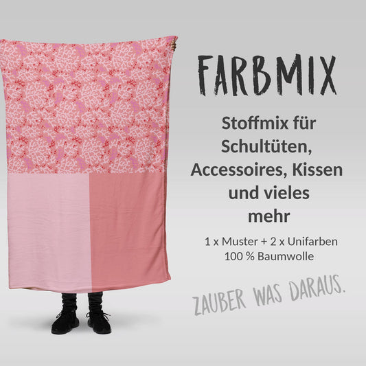Stoffmix PANEL: Korallenzauber (97 cm x 150 cm) - perfekt für Schultüten & Accessoires zur Einschulung | Koralle, Unterwasser, Meer, Ozean