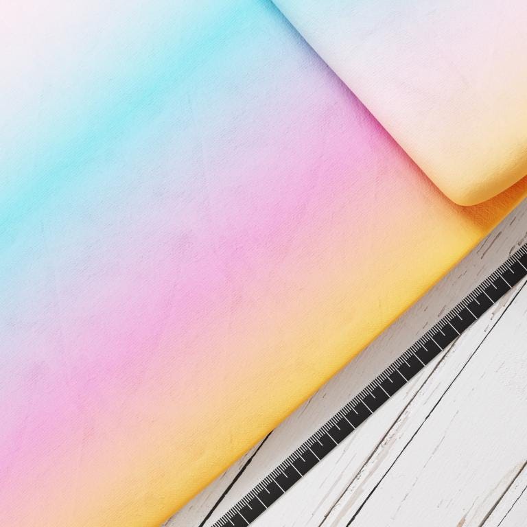 Baumwollsatin: Farbverlauf Orange - perfekt für Schultüten, Accessoires zur Einschulung - Orange, Hellblau, Rosa, Gelb