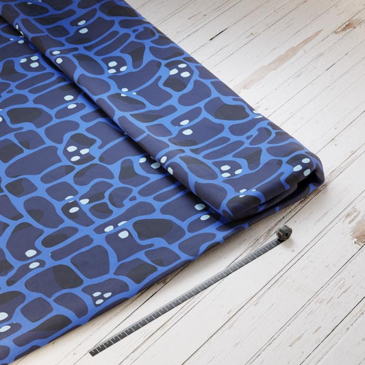 Baumwollsatin: Haiwellen - perfekt für Schultüten, Accessoires zur Einschulung - Meer, Hai, Unterwasser, Blau