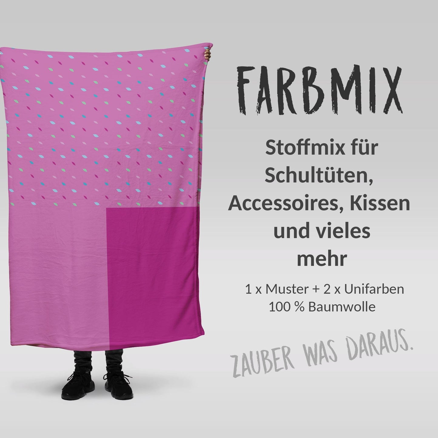 Stoffmix PANEL: Candybar (97 cm x 150 cm) - perfekt für Schultüten & Accessoires zur Einschulung | Bonbons, Süßes, Donuts, Sweets