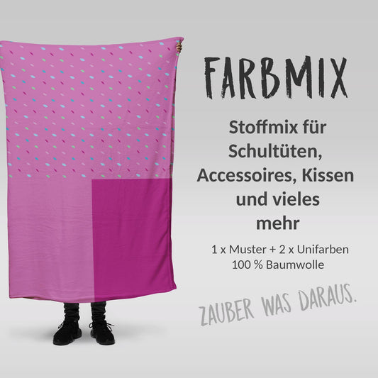 Stoffmix PANEL: Candybar (97 cm x 150 cm) - perfekt für Schultüten & Accessoires zur Einschulung | Bonbons, Süßes, Donuts, Sweets
