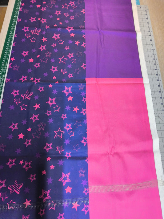 Sofortkauf: Baumwolle Stoffmix  ca. 150 x 100 cm -" Pink Stars Peggy" - Naht durchgehend -siehe Bild - (Nr. 128)