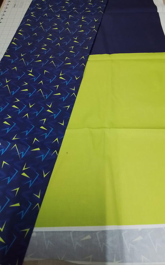 Sofortkauf: Baumwolle Stoffmix  ca. 150 x 100 cm - "Stürmer Blau-Fussball" (Kleiner Fleck auf Gelb-siehe Bild)
