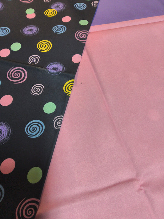 Sofortkauf: Baumwolle Stoffmix ca. 150 x 100 cm - "Whirls Pastel" ( Kleiner Fleck auf rosa -siehe Bild-Nr. 023 )