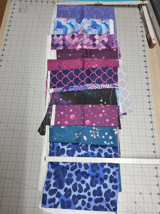 Sofortkauf: Baumwolle Stoffmix  ab. 20 x bis 150 cm - Stoffereste & Streifen (Nr9) - Siehe Bild