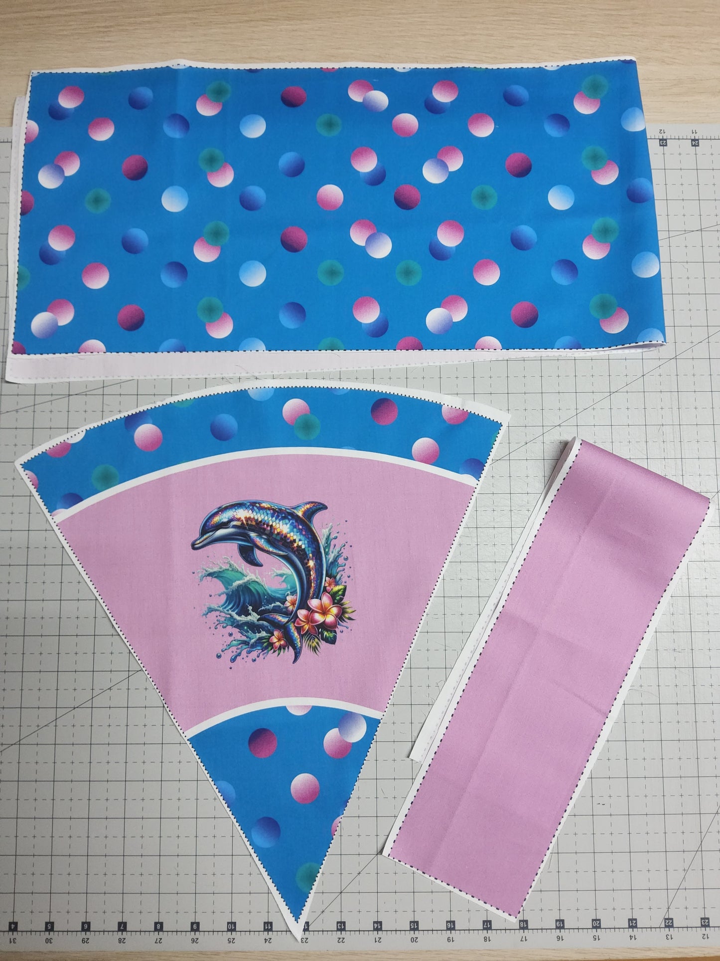 Sofortkauf 35cm: 35 cm (Geschwistertüte) aus Baumwolle als Nähset - "Ozeanfreunde" - wie abgebildet