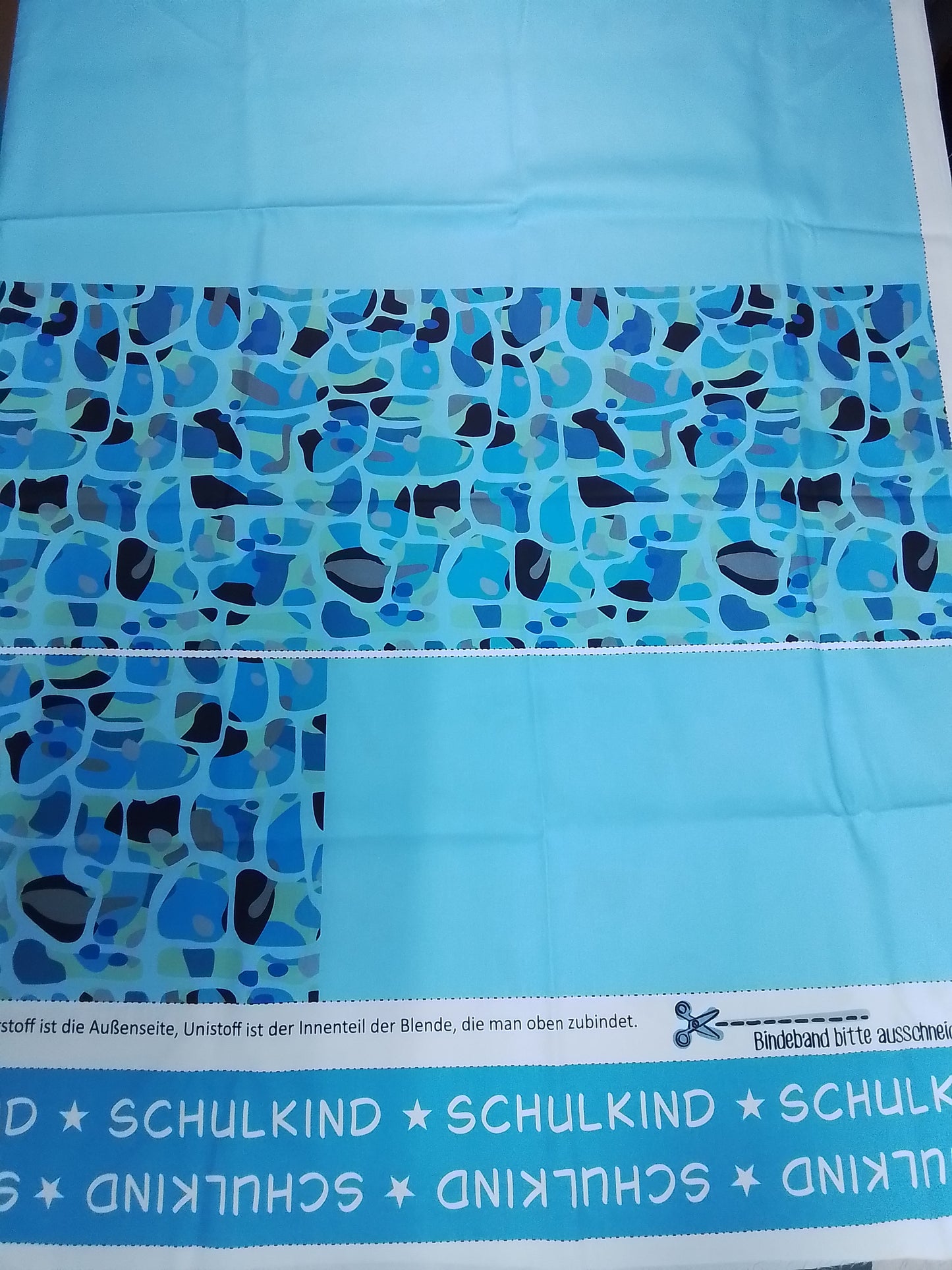 Sofortkauf: Schultüten Nähset inkl. Geschwistertüte - Baumwoll-Panel zum selber nähen- 85 cm + 35 cm - Wie abgebildet !!! (Name: Nico + Schulkind 2026 / Muster: Hai auf Aquarium - Nr. 010 )