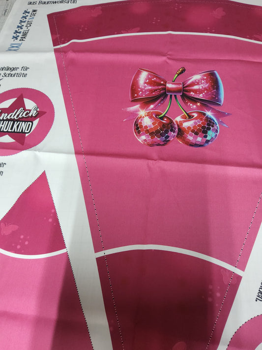 Sofortkauf: Schultüten Nähset - Muster + Geschwistertüte-Feenlicht Pink-Baumwoll-Panel zum selber nähen- 85 cm und 35 cm. Wie abgebildet!!!