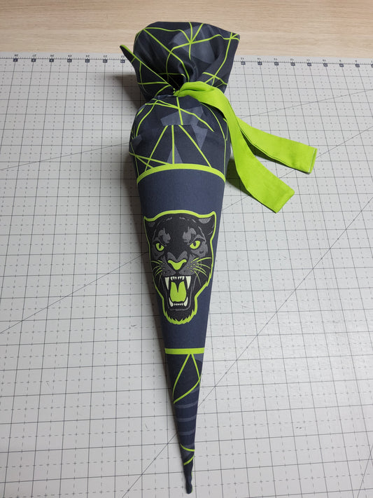 Sofortkauf 35cm: Zuckertüte 35cm mit Rohling Dark with Stripes-Panther (Geschwistertüte) - wie abgebildet