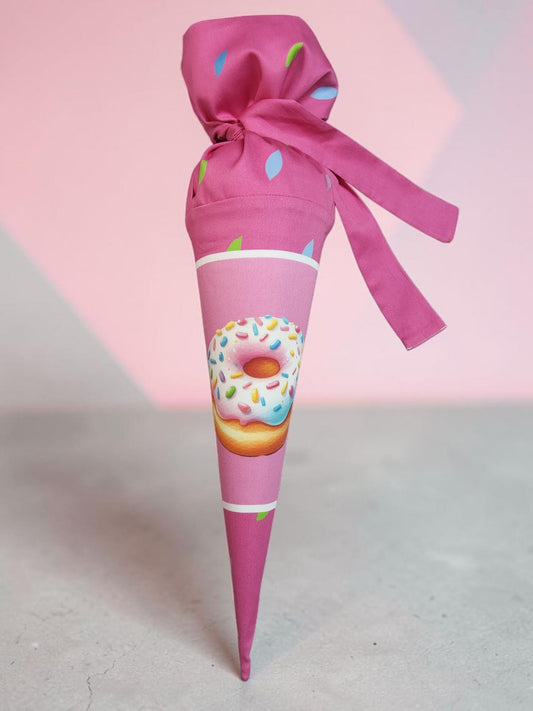 Sofortkauf 35cm: Kindergartentüte / Geschwistertüte inkl. Rohling 35 cm - "Donut auf Candybar"- wie abgebildet