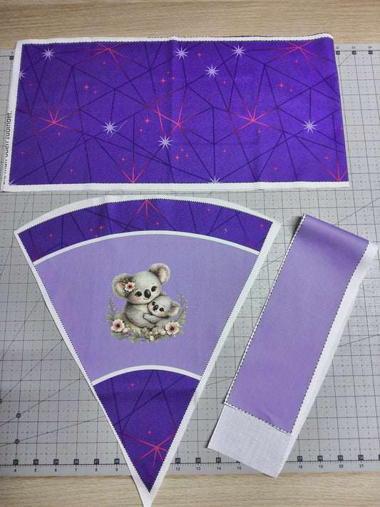 Sofortkauf DIY: 35 cm (Geschwistertüte) aus Baumwolle als Nähset - " Koalen auf Stargaze violett "  - wie abgebildet - ( Nähset Geschwistertüte Nr. 121 )