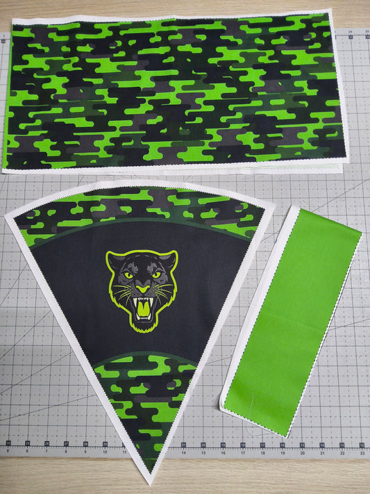 Sofortkauf DIY: 35 cm (Geschwistertüte) aus Baumwolle als Nähset - " Panther brüllend auf Black Jungle " - wie abgebildet - (Nähset Geschwistertüte Nr. 133)