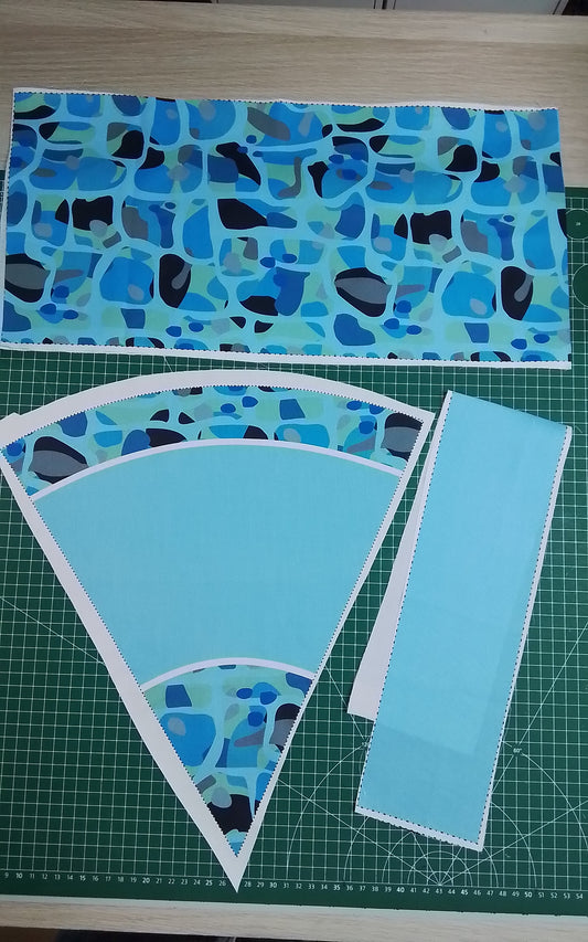 Sofortkauf DIY: 35 cm (Geschwistertüte) aus Baumwolle als Nähset "Aquarium" - wie abgebildet