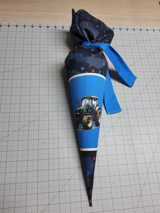 Sofortkauf 35cm: Zuckertüte 35cm mit Rohling Traktor (Geschwistertüte) - wie abgebildet