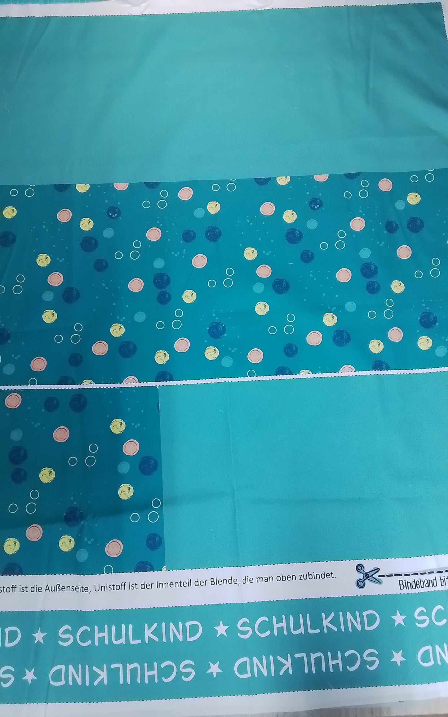 Sofortkauf: Schultüten Nähset inkl. Geschwistertüte - Baumwoll-Panel zum selber nähen- 85 cm + 35 cm - Wie abgebildet !!! (Name: Mariella / Muster: Blaue Lagune - Nr. 001 )