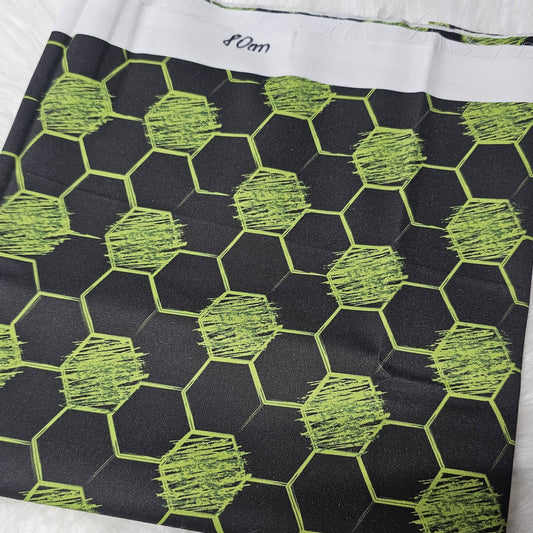 Sofortkauf: Bio Baumwolle Stoffmix ca. 150 x 80 cm - Fussball dunkelgrün, Probedruck