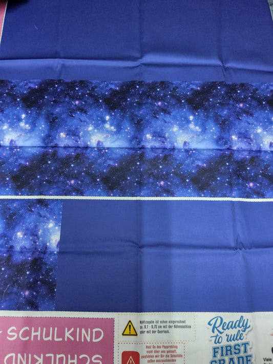 Sofortkauf: Schultüten Nähset - Muster + Geschwistertüte- Universum Blue-Pink -Baumwoll-Panel zum selber nähen - 70 cm und 35 cm
