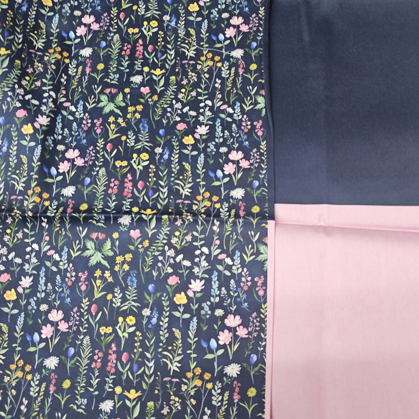 Sofortkauf: Baumwolle ca. 150 x 100 cm - Blumen Blau