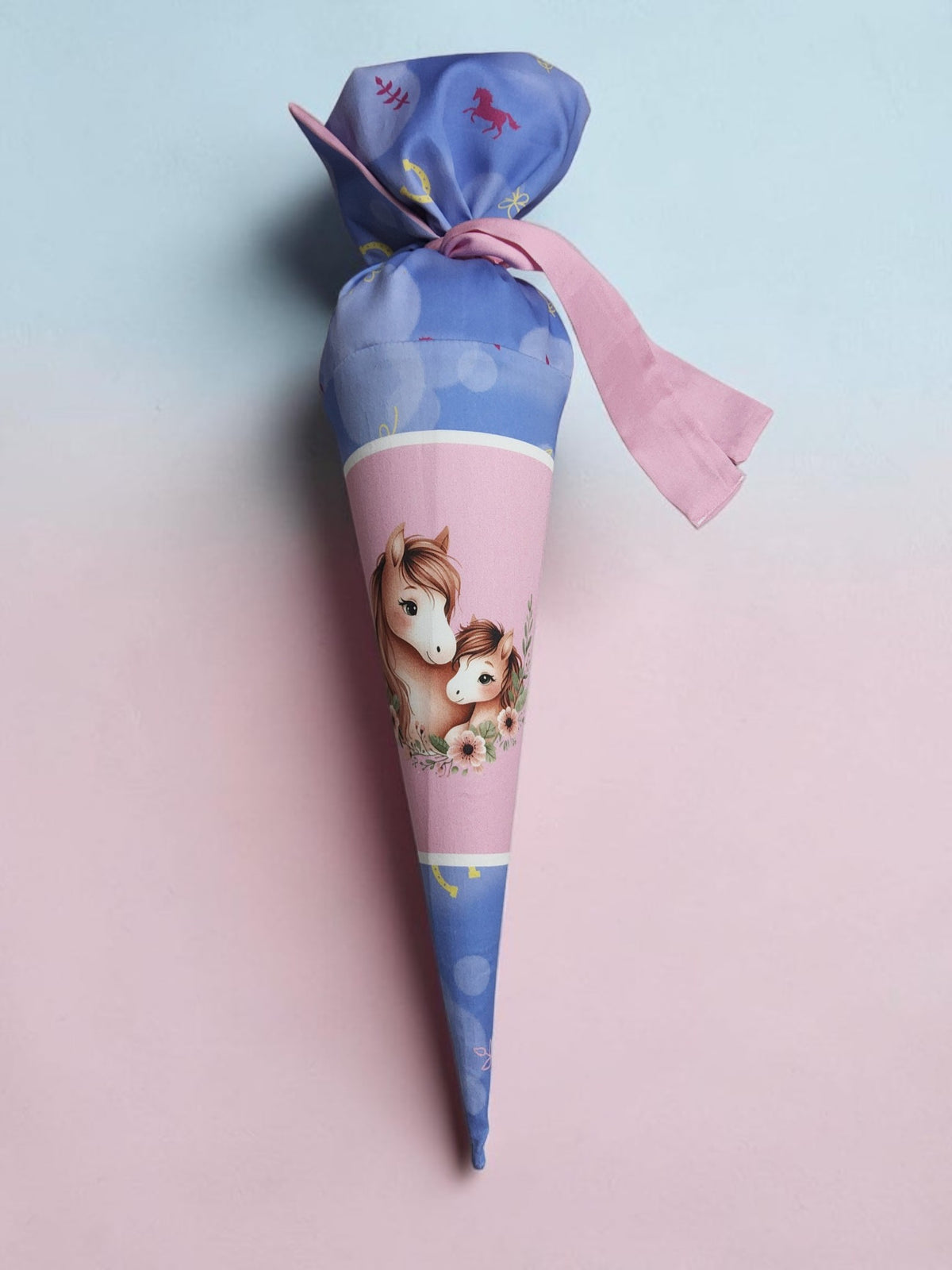 Sofortkauf 35cm: Kindergartentüte / Geschwistertüte inkl. Rohling 35 cm - "Pferd" - wie abgebildet