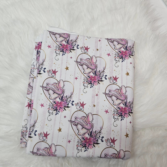 Sofortkauf: Jersey ca. 145 x 100 cm - Einhorn im Herz