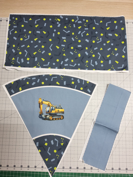 Sofortkauf 35cm: 35 cm (Geschwistertüte) aus Baumwolle als Nähset - "Baustellenabenteuer" - wie abgebildet