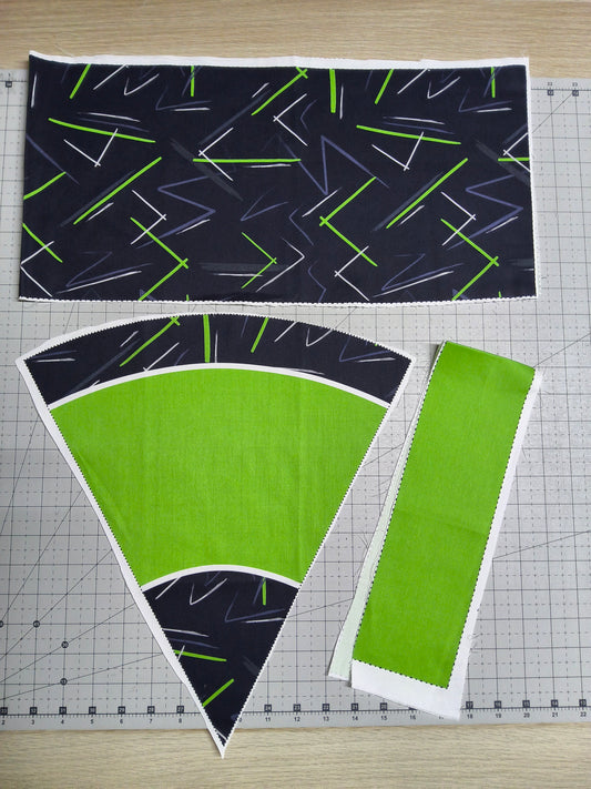 Sofortkauf DIY: 35 cm (Geschwistertüte) aus Baumwolle als Nähset - "Ninja Blitze"- wie abgebildet - ( Nähset Geschwistertüte Nr. 107 )