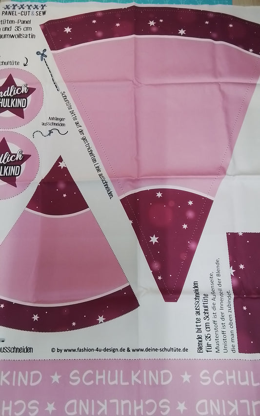 Sofortkauf: Schultüten Nähset-Panel- Muster+ Geschwistertüte- einhornwelt Beere -Baumwoll-Panel zum selber nähen- 70 cm und 35 cm. Wie abgebildet!!!