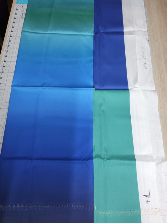 Sofortkauf: Baumwolle Stoffmix  ca. 150 x 100 cm - "Farbverlauf grün-" (Naht-siehe Bild)