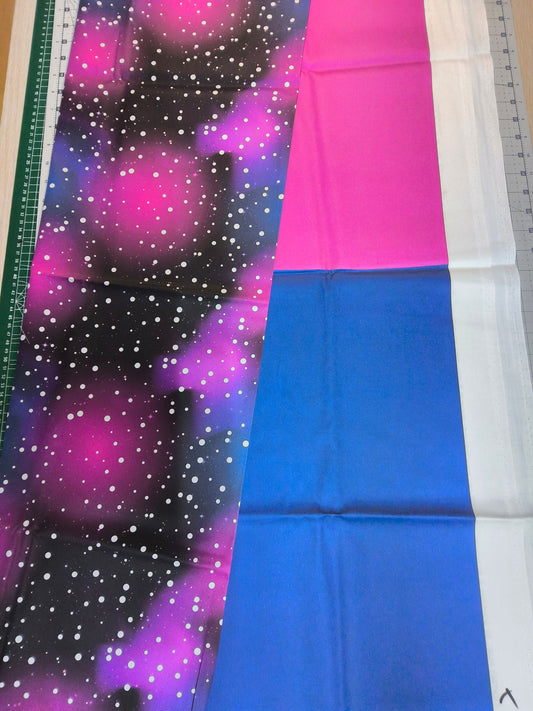 Sofortkauf: Baumwolle Stoffmix ca. 150 x 100 cm - " Galaxy pink "  ( Farbe läuft aus-siehe Bild - Nr. 133)