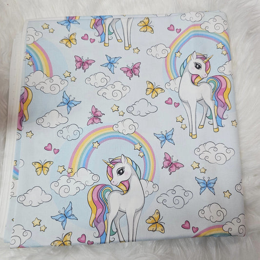 Sofortkauf: Baumwolle ca. 150 x 100 cm - Einhorn im Himmel